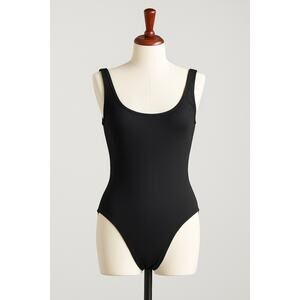 Catalina Black XL 16/18 Scoop Neck Ruched‎ One Piece Swimsuit Shaping Lined